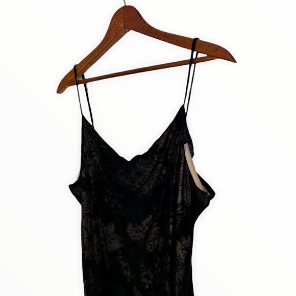 New York & Company Nude Asymmetrical Midi Slip Dress - Picture 2 of 6